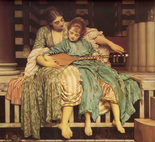 Frederic Leighton Musikunterricht Wandbild