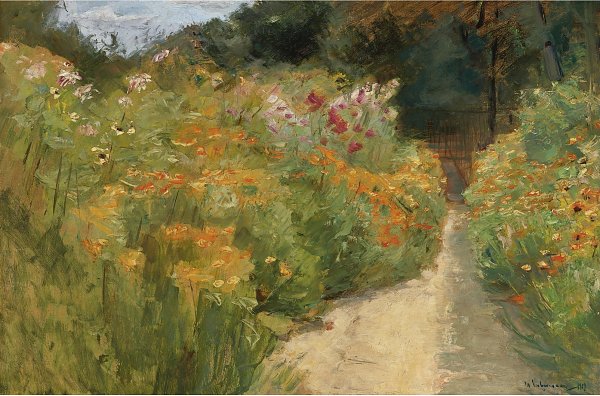 Max Liebermann Blumenstauden im Wannseegarten Wandbild
