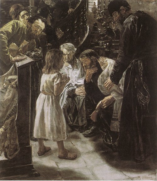 Max Liebermann Der zwoelfjaehrige Jesus im Tempel Wandbild
