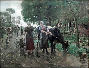 Max Liebermann Hollaendische Dorfstrasse Wandbild