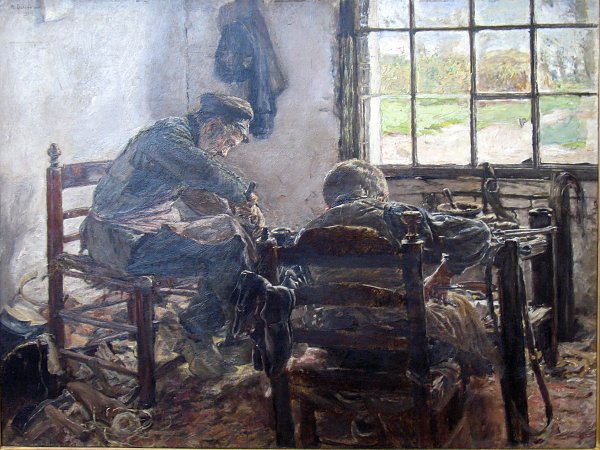 Max Liebermann Schusterwerkstatt anagoria Wandbild