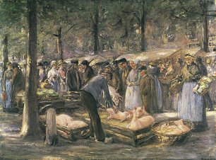 Max Liebermann Schweinemarkt in Haarlem Wandbild