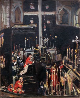 Max Liebermann Seelenmesse der Sankt Georgsritter Wandbild