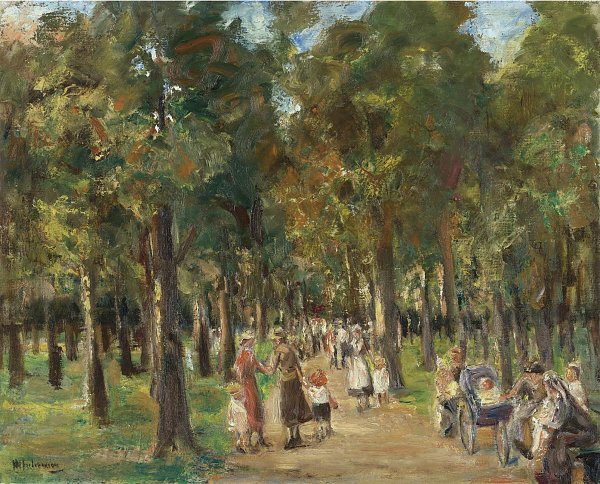 Max Liebermann Spaziergaenger im Tiergarten Wandbild