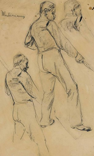 Max Liebermann Studie eines Mannes Wandbild