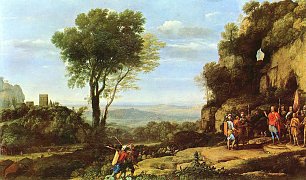 Claude Lorrain Landschaft mit David und den drei Heroen Wandbild