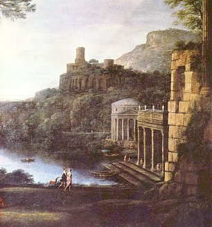 Claude Lorrain Landschaft mit der Nymphe Egeria und Koenig Numa Wandbild