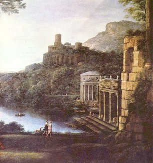 Claude Lorrain Landschaft mit der Nymphe Egeria und Koenig Numa Wandbild