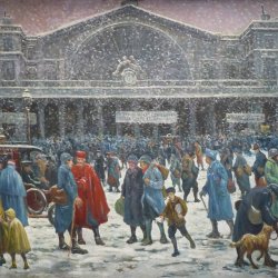 Maximilien-Luce-Gare-de-l'Est-sous-la-neige