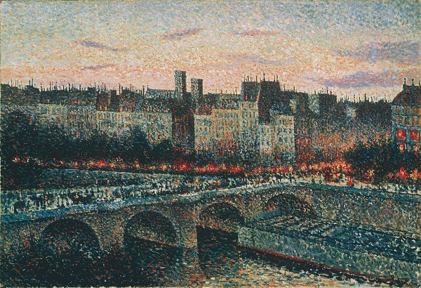 Maximilien Luce Quai de ecole paris le soir Wandbild