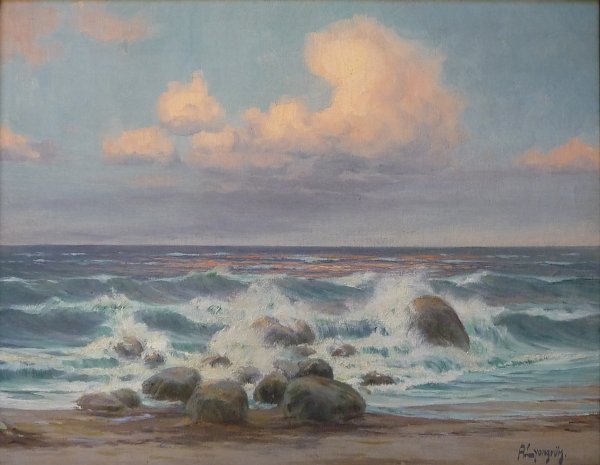 Arnold Lyongruen Abend an der Ostsee Wandbild
