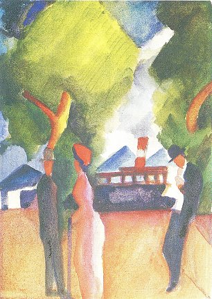 August Macke An der Landungsbruecke in Thun Wandbild