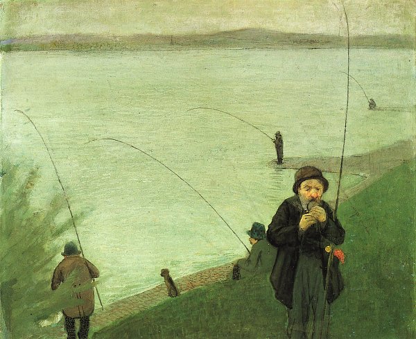 August Macke Angler am Rhein Wandbild
