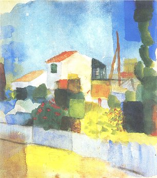 August Macke Das helle Haus 1 Wandbild