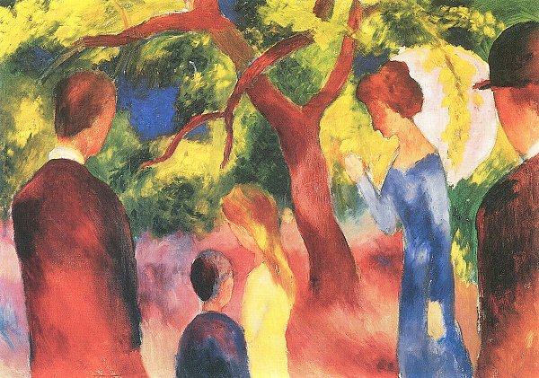August Macke Grosse Promenade Leute im Garten Predigtsamtkanidat Wandbild