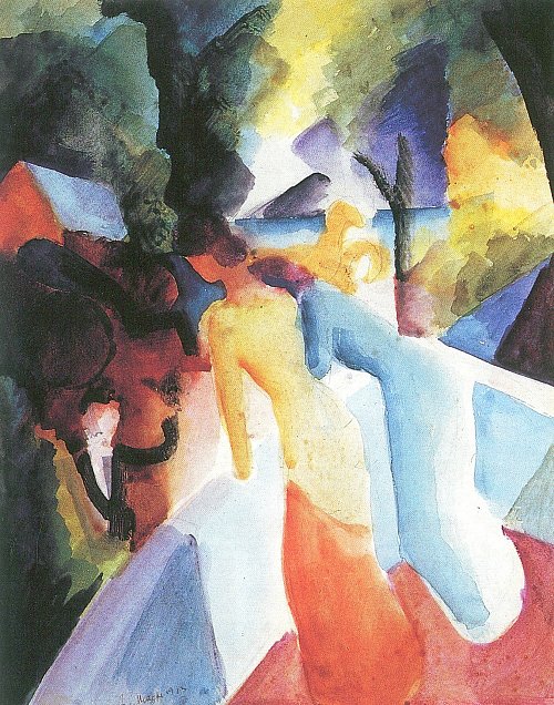 August Macke Gruss vom Balkon Wandbild