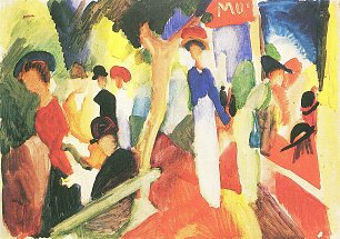 August Macke Hutladen an der Promenade Wandbild