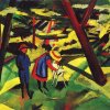 August-Macke-Kinder-mit-Ziege-im-Wald