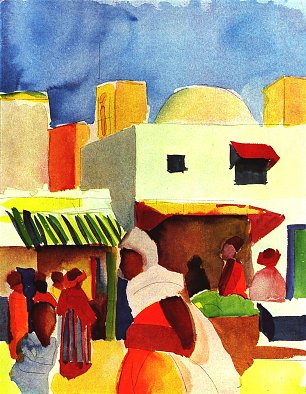 August Macke Markt in Algier Wandbild