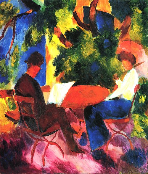 August Macke Paar am Gartentisch Wandbild