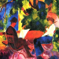 August-Macke-Paar-am-Gartentisch