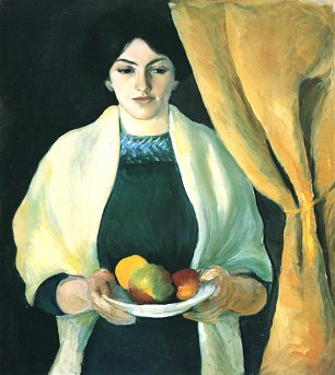 August Macke Portrait mit Aepfeln Wandbild