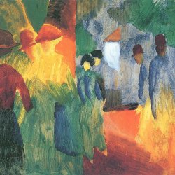 August-Macke-Sonnenuntergang-nach-Regen-Leute-im-Park