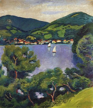 August Macke Tegernsee Landschaft Wandbild