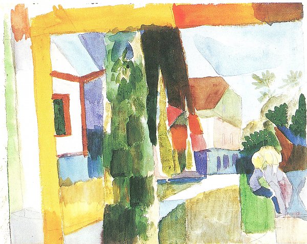 August Macke Unser Garten am See 4 Wandbild