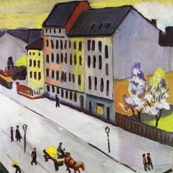 August-Macke-Unsere-Strasse-in-Grau