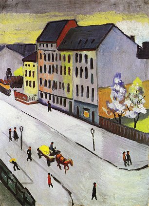 August Macke Unsere Strasse in Grau Wandbild