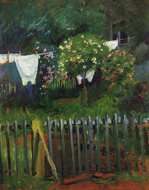 August Macke Waesche im Garten in Kadern Wandbild