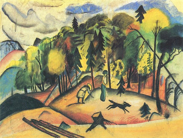 August Macke Waldspaziergang Wandbild