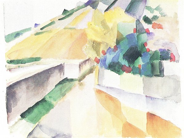August Macke Weinberge am Murtensee Wandbild