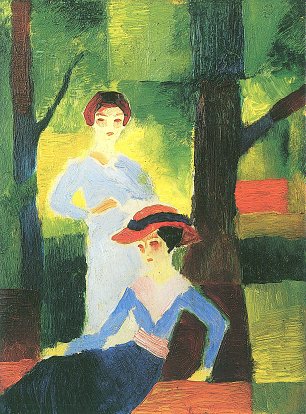 August Macke Zwei Maedchen im Walde Wandbild