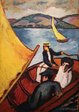 August Macke_Segelboot auf dem Tegernsee Wandbild