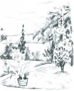 August Macke Der Garten am See Wandbild