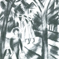 August-Macke-Frau-mit-Kind-und-Maedchen-auf-der-Strasse