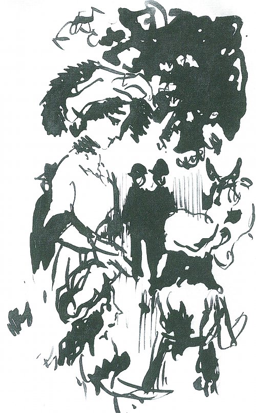 August Macke Frau mit Kindern im Zoo Wandbild