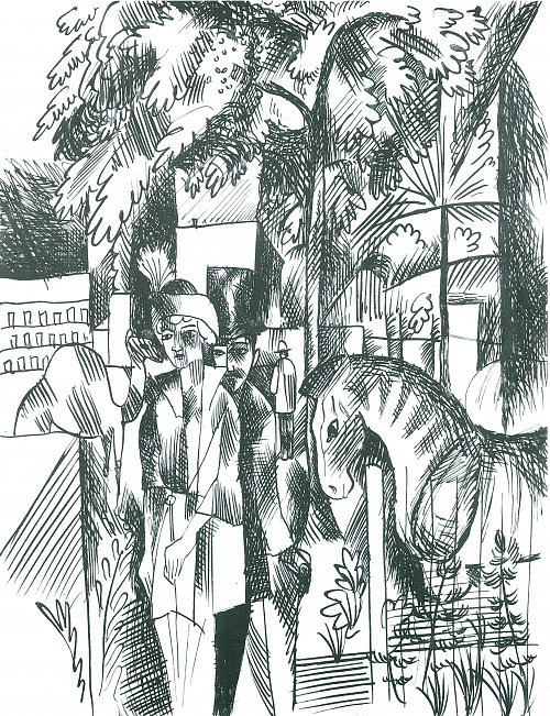 August Macke Im Zoologischem Garten Wandbild