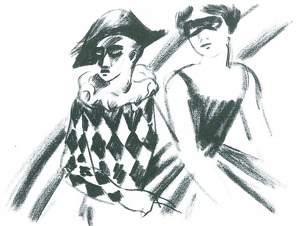 August Macke Pierrot und Taenzerin Wandbild