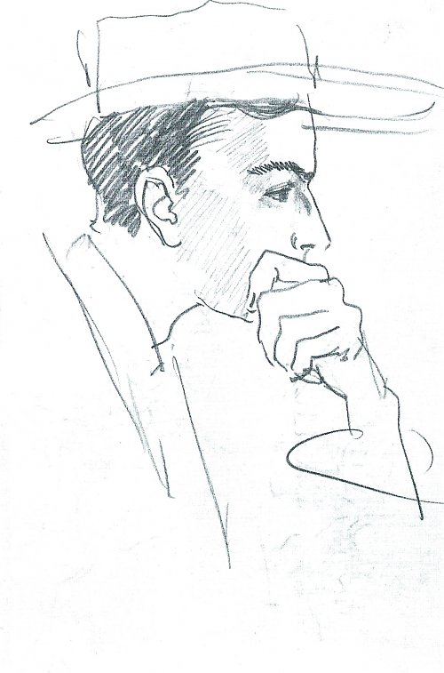 August Macke Portrait Walter Gerhardt mit Hut Wandbild
