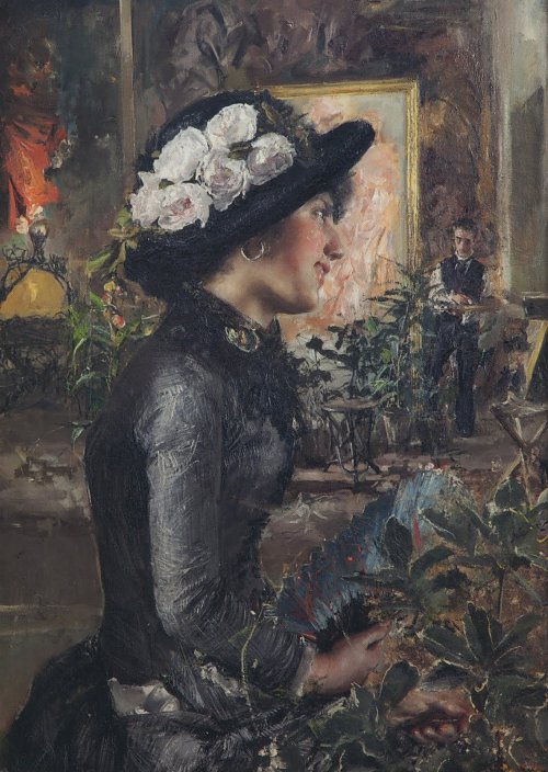Antonio Mancini La modella Wandbild