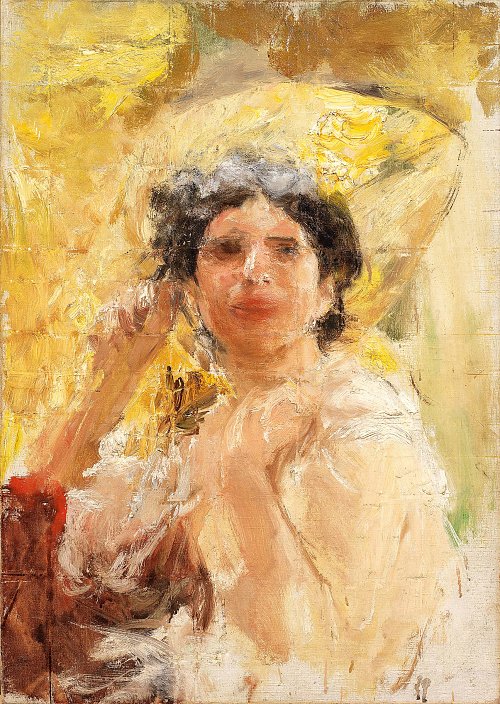 Antonio Mancini Mezza figura Wandbild