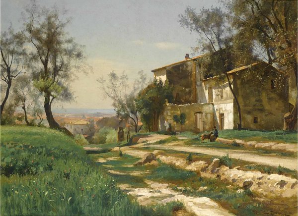 Antonio Mancini The outskirts of Nice Wandbild
