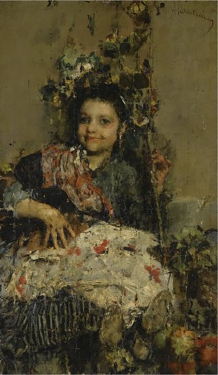 Antonio Mancini Una ragazza Wandbild