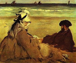 Edouard Manet Am Strand Wandbild