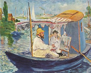 Edouard Manet Claude Monet in seinem Atelier Argenteuil Wandbild