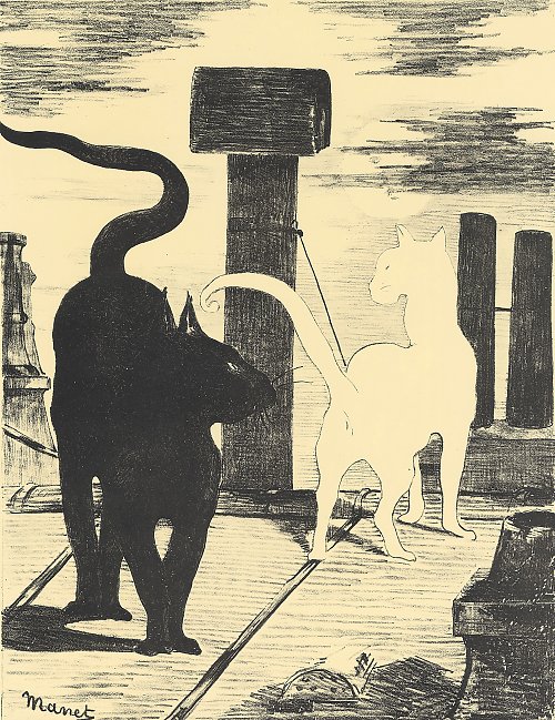 Edouard Manet Das Rendezvous der Katzen Wandbild