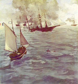 Edouard Manet Kampf zwischen Kearsarge und Alabama Wandbild